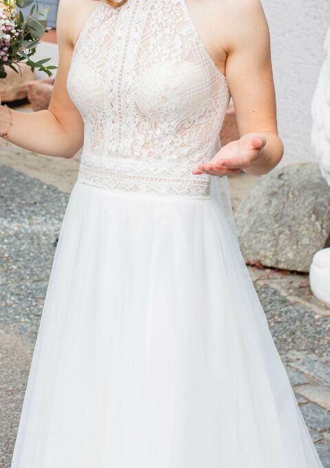 Second Hand Brautkleid A-Linie Gr. 34 Maßgeschneidert Foto 1