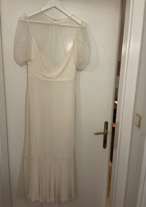 Second Hand Brautkleid LEIN STUDIO Flocked Puff Sleeve Dress Boho Gr. 40 Neu & ungetragen Foto 1