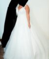 Second Hand Brautkleid Anfertigung vom Schneider A-Linie Gr. 38 Foto 8