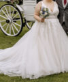 Second Hand Brautkleid A-Linie Gr. 52 Maßgeschneidert Foto 3