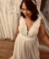 Second Hand Brautkleid Bianco Evento A-Linie Gr. 40 Neu & ungetragen Foto 4