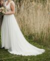 Second Hand Brautkleid Bianco Evento Muza A-Linie Gr. 36 Foto 3