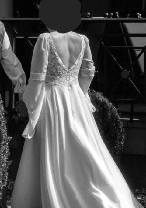 Second Hand Brautkleid Herve Paris Bionda Z Boho Gr. 40 Foto 1