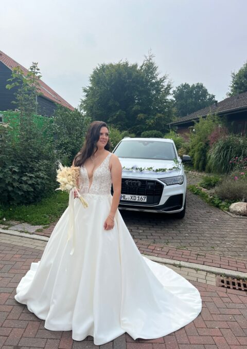 Second Hand Brautkleid Justin Alexander A-Linie Gr. 38 Mageschneidert Foto 1