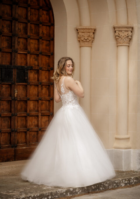 Second Hand Brautkleid Eine Schneiderin auf Mallorca A-Linie Gr. 34 Maßgeschneidert Foto 1