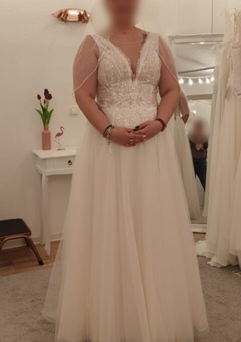 Second Hand Brautkleid Amélie Standesamt Gr. 44 Maßgeschneidert Foto 1