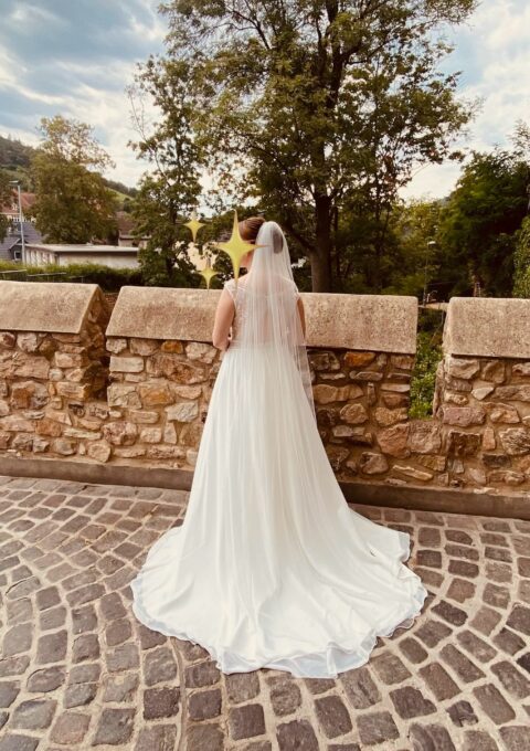 Second Hand Brautkleid Bianco Evento PARMA A-Linie Gr. 40 Mageschneidert Foto 1
