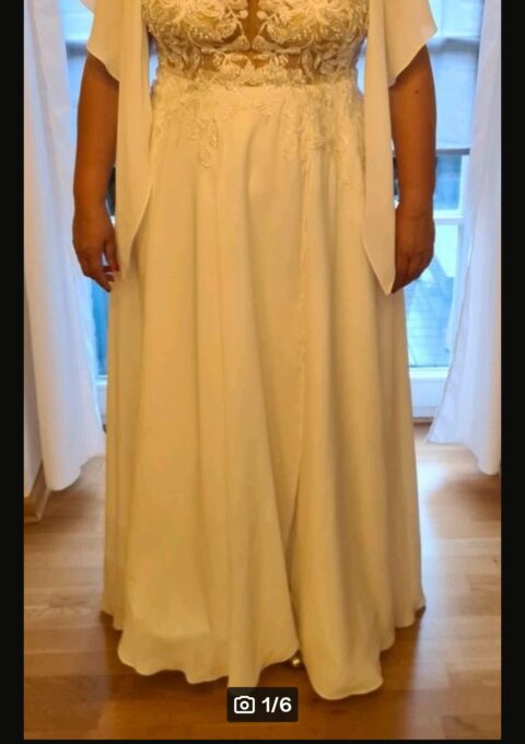 Second Hand Brautkleid Bridonista A-Linie Gr. 50 Neu & ungetragen Foto 1