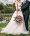 Second Hand Brautkleid Sanna Lindström Oberteil: Emilia, Rock: Rasalie, reinlaufende Spitze wie bei Sonja A-Linie Gr. 36 Foto 6