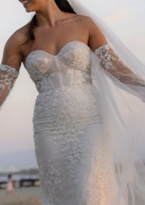 Second Hand Brautkleid Eva Lendel Mimosa Meerjungfrau Gr. 40 Foto 1