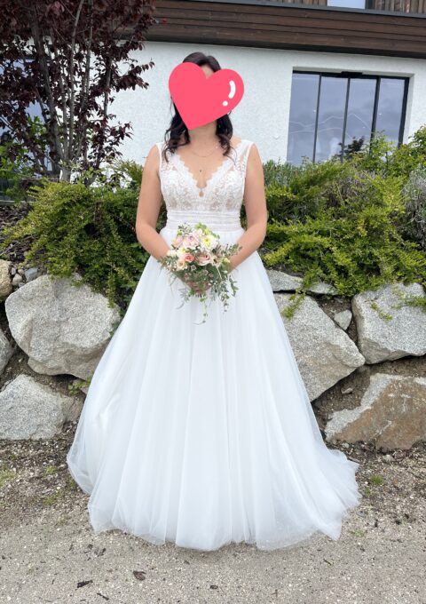 Second Hand Brautkleid 5531 A-Linie Gr. 42 Maßgeschneidert Foto 1