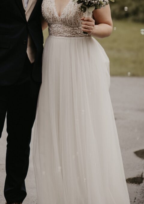 Second Hand Brautkleid Unbekannt, da nicht auf Rechnung ausgewiesen A-Linie Gr. 40 Maßgeschneidert Foto 1