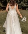Second Hand Brautkleid Amy Love Zoya / V / Nude / Tüll A-Linie Gr. 42 Maßgeschneidert Foto 2