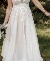 Second Hand Brautkleid Amy Love Zoya / V / Nude / Tüll A-Linie Gr. 42 Maßgeschneidert Foto 4