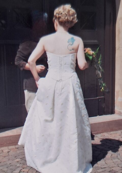 Second Hand Brautkleid Herve Paris Mariage Zweiteiler Gr. 36 Foto 1