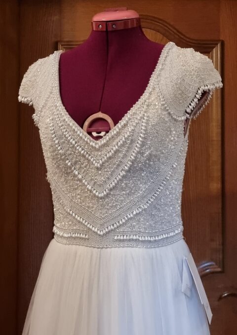 Second Hand Brautkleid Theia Couture 890327 Boho Gr. 38 Neu & ungetragen Foto 1