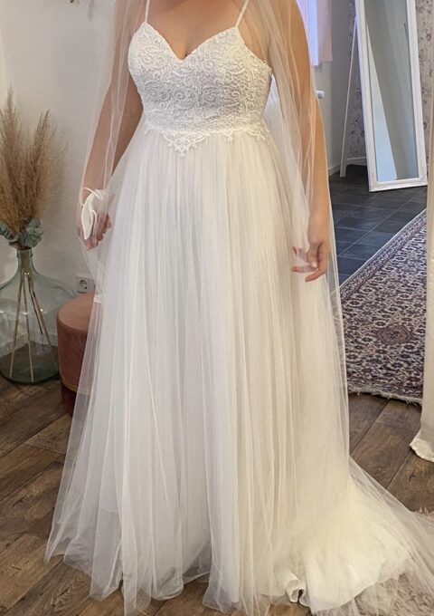 Second Hand Brautkleid Bianco Evento A-Linie Gr. 42 Neu &amp ungetragen Foto 1