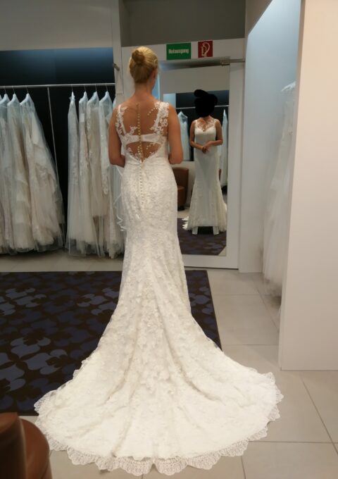 Second Hand Brautkleid Pronovias Prunelle Fit and Flare Gr. 40 Neu & ungetragen Foto 1