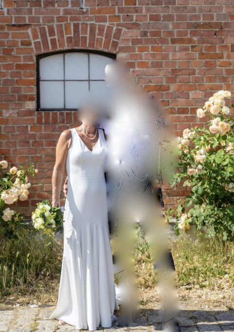 Second Hand Brautkleid Massgeschneitert A-Linie Gr. 34 Foto 1