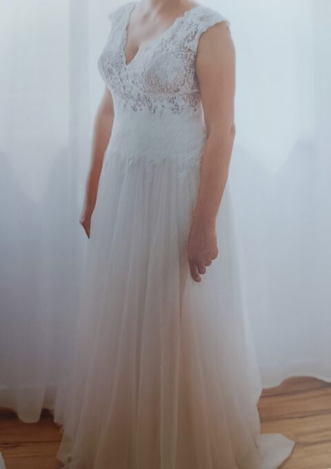 Second Hand Brautkleid Modeca A-Linie Gr. 40 Mageschneidert Foto 1