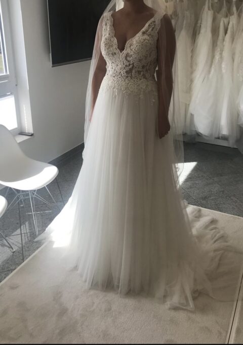 Second Hand Brautkleid Marie Bernal A-Linie Gr. 40 Foto 1