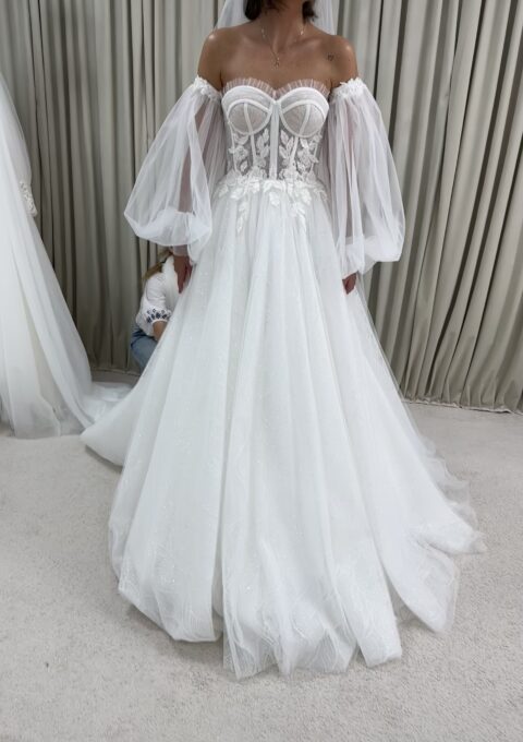 Second Hand Brautkleid A-Linie Gr. 36 Mageschneidert Foto 1