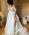Second Hand Brautkleid Bianco Evento A-Linie Gr. 44 Neu & ungetragen Foto 3