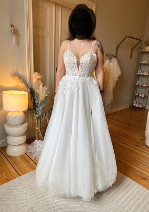 Second Hand Brautkleid Bianco Evento A-Linie Gr. 44 Neu & ungetragen Foto 1