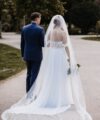 Second Hand Brautkleid LOVE Kleid mit abnehmbaren Carmen Träger A-Linie Gr. 38 Foto 5