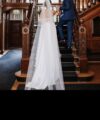 Second Hand Brautkleid LOVE Kleid mit abnehmbaren Carmen Träger A-Linie Gr. 38 Foto 1