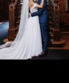 Second Hand Brautkleid LOVE Kleid mit abnehmbaren Carmen Träger A-Linie Gr. 38 Foto 2
