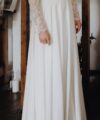 Second Hand Brautkleid Victoria Rüsche Fit and Flare Gr. 34 Foto 3