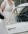 Second Hand Brautkleid Bianco Evento Electra A-Linie Gr. 46 Foto 7
