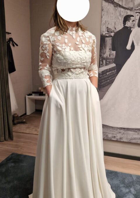 Second Hand Brautkleid Lin Riehl &8211 das Hochzeitshaus Zweiteiler Gr. 40 Neu & ungetragen Foto 1