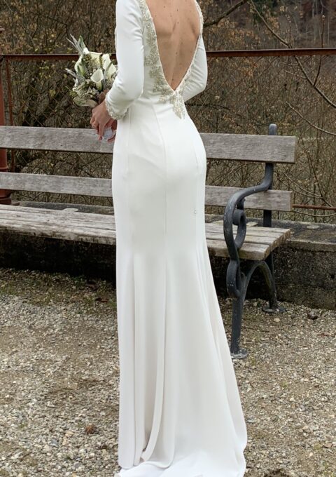 Second Hand Brautkleid Pronovias Tatiana Fit and Flare Gr. 34 Maßgeschneidert Foto 1