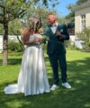Second Hand Brautkleid Standesamt Gr. 44 Maßgeschneidert Foto 1