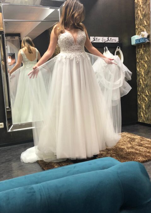 Second Hand Brautkleid MS Moda A-Linie Gr. 42 Neu &amp ungetragen Foto 1