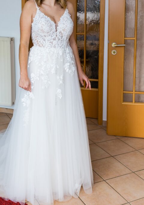 Second Hand Brautkleid Rosa Clara Carpi A-Linie Gr. 38 Foto 1