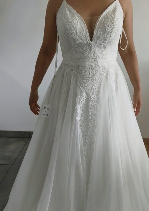 Second Hand Brautkleid Herve Paris Alize A-Linie Gr. 40 Neu & ungetragen Foto 1