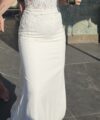 Second Hand Brautkleid Lillian West Scoop neck Crepe Fit and Flair bridal Dress with illusional Bodice (Style 66180) Fit and Flare Gr. 36 Foto 3