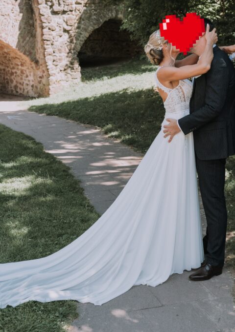 Second Hand Brautkleid Pronovias Barcelona Brautmoden Walter Collection OFWA1546001 665 46 Size 42 55722-CO259823-M-58-ET-25 Boho Gr. 38 Foto 1