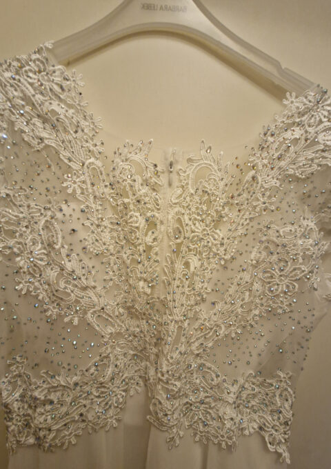 Second Hand Brautkleid Selbst geschneidert von Brautmode Doro Lehmann Neubrandenburg A-Linie Gr. 42 Foto 1