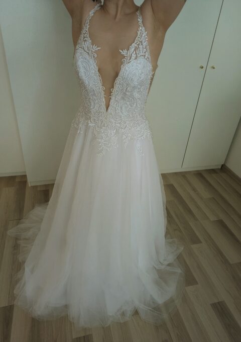 Second Hand Brautkleid Maßgeschneidert A-Linie Gr. 42 Neu & ungetragen Foto 1