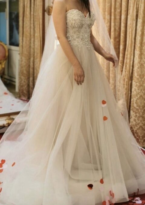 Second Hand Brautkleid Lace &amp Tulle Mariela A-Linie Gr. 38 Neu &amp ungetragen Foto 1