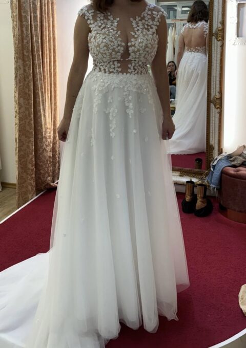 Second Hand Brautkleid Gala A-Linie Gr. 44 Neu & ungetragen Foto 1