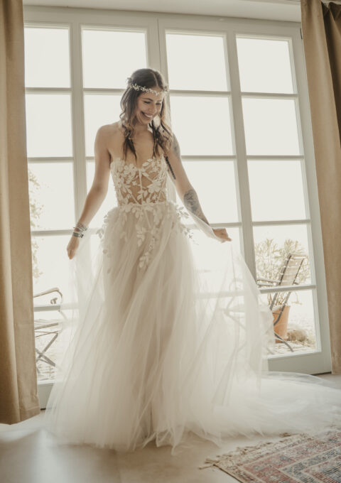 Second Hand Brautkleid Enzoani Dream A-Linie Gr. 36 Mageschneidert Foto 1