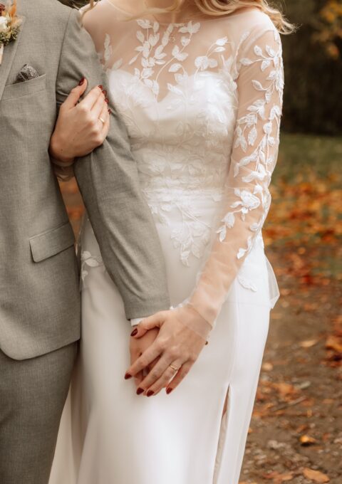 Second Hand Brautkleid Rock &8211 Beatrice Malburg Deja Blouson Zweiteiler Gr. 42 Mageschneidert Foto 1