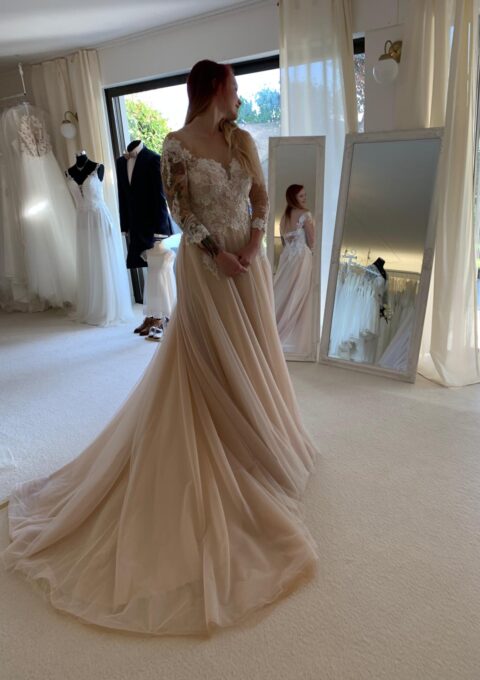 Second Hand Brautkleid Herve Paris Talence A-Linie Gr. 38 Neu & ungetragen Foto 1