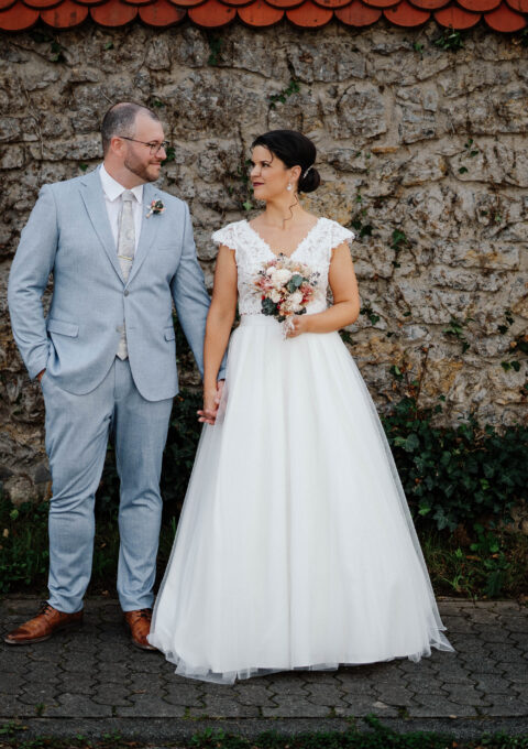 Second Hand Brautkleid Bianco Evento Top E434 A-Linie Gr. 40 Foto 1