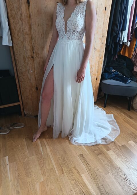 Second Hand Brautkleid Cecile Brautmoden Boho Gr. 36 Foto 1